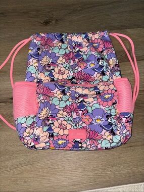 Vera Bradley Floral Minnie Drawstring Backpack - Purple, Pink & Mint